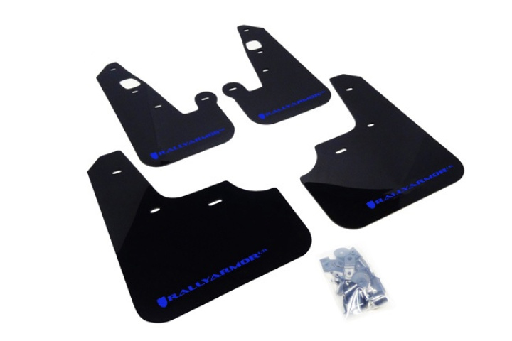 2007-2016 Lancer UR Mud Flap Blue Logo Rally Armor in the group Select car model / Mitsubishi / Lancer 08-17 / Styling at DDESIGN Scandinavia AB (MF8-UR-BLKBL)