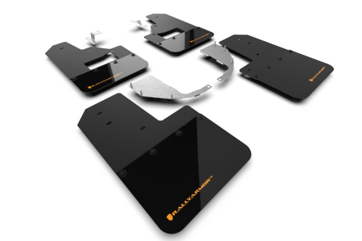 Rally Armor 21-25 Ford Bronco (Steel Bmpr + RB - NO Rptr/Sprt) Blk Mud Flap w/Cy Orange Logo in the group Select car model at DDESIGN Scandinavia AB (MF85-RB-ST-COR)