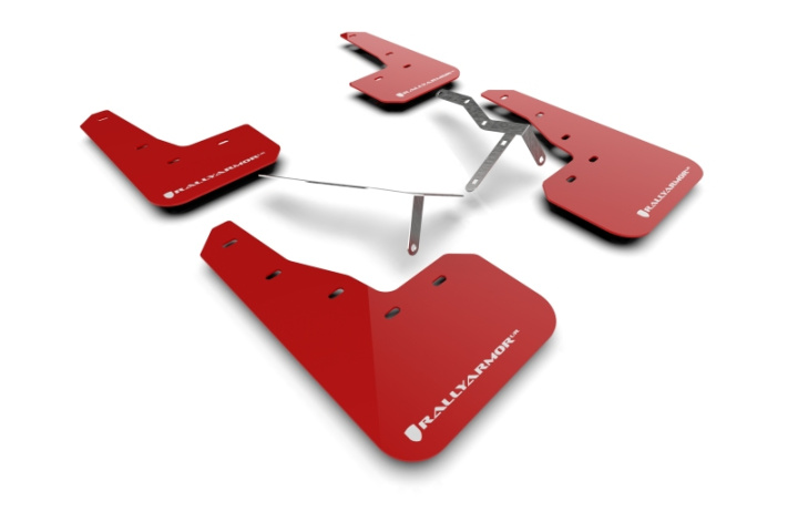 Rally Armor 22-26 Honda Civic/Civic Si/Sport Red UR Mud Flap w/White Logo in the group Select car model at DDESIGN Scandinavia AB (MF90-UR-RD-WH)