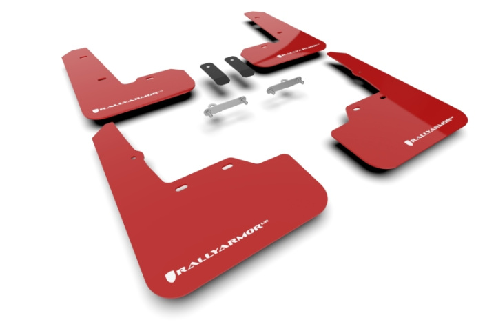 Rally Armor 22-26 Subaru WRX Red UR Mud Flap w/White Logo in the group Select car model at DDESIGN Scandinavia AB (MF92-UR-RD-WH)