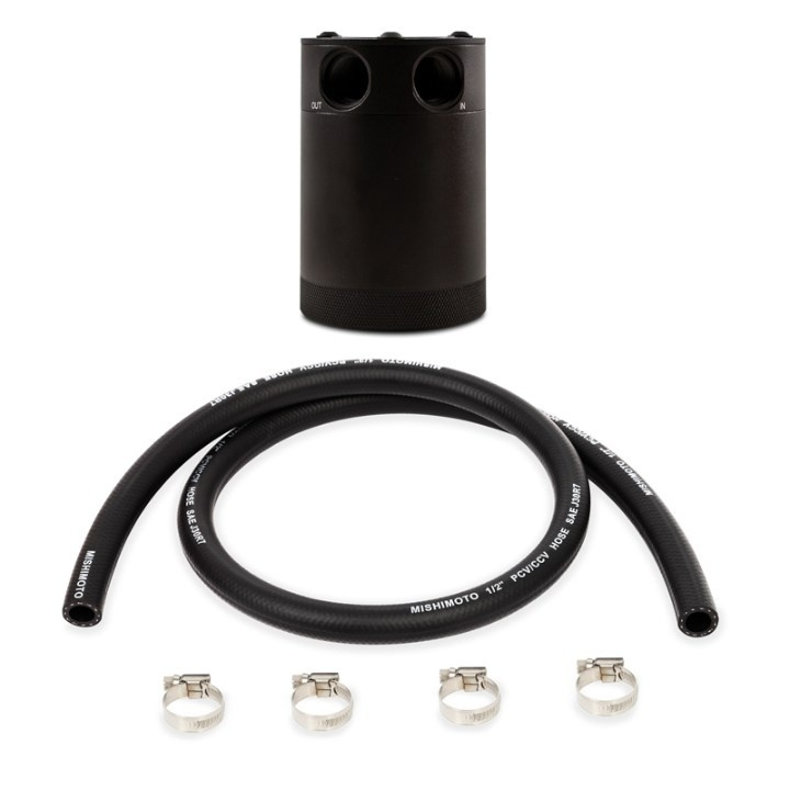 Universal Compact Baffled Oil Catch Can Kit 2-Port Black Mishimoto in the group Universal products at DDESIGN Scandinavia AB (MMBCC-CBTWO-BK)