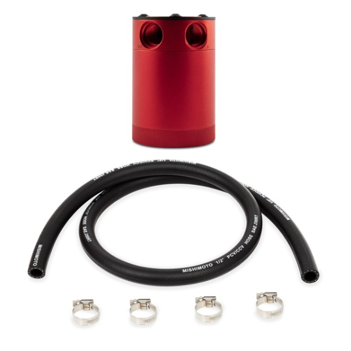 Universal Compact Baffled Oil Catch Can Kit 2-Port Red Mishimoto in the group Universal products at DDESIGN Scandinavia AB (MMBCC-CBTWO-RD)