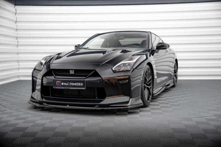 Nissan GTR R35 Facelift 2016-2022 Front Splitter V.1 Maxton Design in the group Select car model / Nissan / GTR R35 2009+ / Styling at DDESIGN Scandinavia AB (NI-GTR-4F3-FD1G)