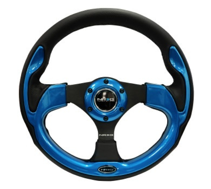 Reinforced Steering Wheel- 320mm Sport Steering Wheel w/ Blue Trim in the group Interior / Steering Wheels & Hubs / Sports steering wheels & Wooden steering wheels / Sport Steering Wheels at DDESIGN Scandinavia AB (NRG-RST-001BL)