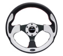 Reinforced Steering Wheel- 320mm Sport Steering Wheel w/ White Trim