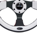 Reinforced Steering Wheel- 320mm Sport Steering Wheel w/ White Trim