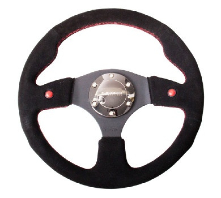 Reinforced Steering Wheel- 320mm Sport Steering Wheel w/ Suede in the group Interior / Steering Wheels & Hubs / Sports steering wheels & Wooden steering wheels / Sport Steering Wheels at DDESIGN Scandinavia AB (NRG-RST-007S)