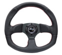 Reinforced Steering Wheel - Leather Steering Wheel w/ RED stitch