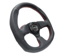 Reinforced Steering Wheel - Leather Steering Wheel w/ RED stitch
