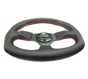 Reinforced Steering Wheel - Leather Steering Wheel w/ RED stitch