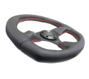 Reinforced Steering Wheel - Leather Steering Wheel w/ RED stitch