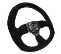 Reinforced Steering Wheel - Suede Leather Steering Wheel w/ RED stitch