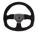 RACE STYLE - Suede Leather Steering Wheel w/ BLACK stitch