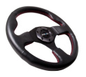 Reinforced Steering Wheel- 320mm Sport Leather Steering Wheel w/ red stitch