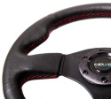Reinforced Steering Wheel- 320mm Sport Leather Steering Wheel w/ red stitch