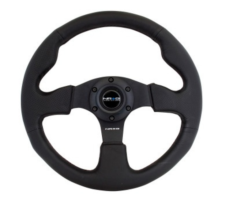RACE STYLE - Leather Steering Wheel 320mm w/ BLACK stitch in the group Interior / Steering Wheels & Hubs / Sports steering wheels & Wooden steering wheels / Sport Steering Wheels at DDESIGN Scandinavia AB (NRG-RST-012R)