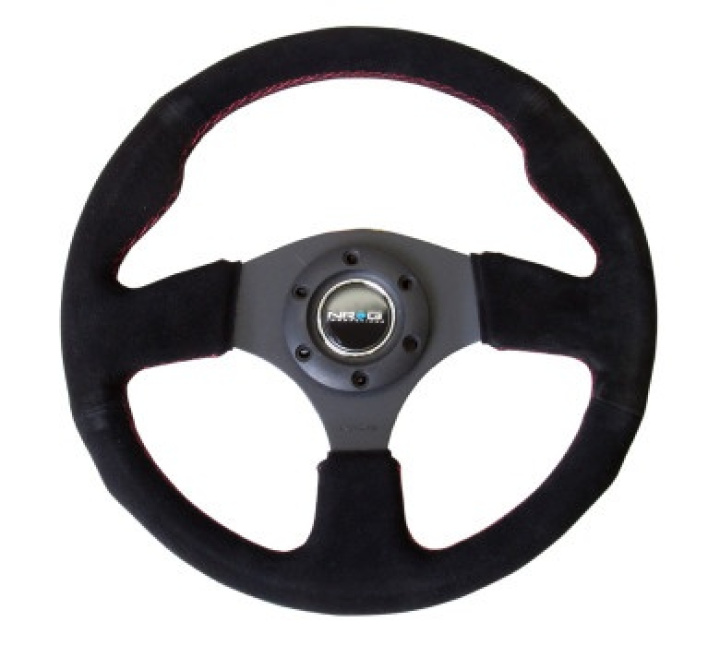 Reinforced Steering Wheel- 320mm Sport Suede Steering Wheel w/ red stitch in the group Interior / Steering Wheels & Hubs / Sports steering wheels & Wooden steering wheels / Sport Steering Wheels at DDESIGN Scandinavia AB (NRG-RST-012S-RS)