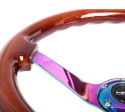 Reinforced Steering Wheel - Classic Dark Wood Grain Wheel (3\'\' Deep, 4mm ), 350mm, 3  Solid spoke center in Neochrome