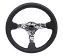 Reinforced Wheel,Hydro Dip DigiCamo 3\'\' Deep,matte blk spoke,350mm blk Leather,blk baseball stitch