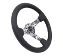 Reinforced Wheel,Hydro Dip DigiCamo 3\'\' Deep,matte blk spoke,350mm blk Leather,blk baseball stitch