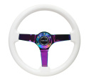Reinforced Steering Wheel - Classic White Wood Grain (3\'\' Deep) 350mm,3 spoke center in Neochrome