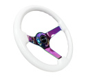 Reinforced Steering Wheel - Classic White Wood Grain (3\'\' Deep) 350mm,3 spoke center in Neochrome