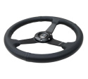 350mm Sport Steering Wheel (Flat) - Black Leather