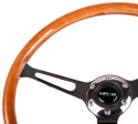 Reinforced Classic Wood Grain Wheel, 360mm, 3 spoke center in chrome
