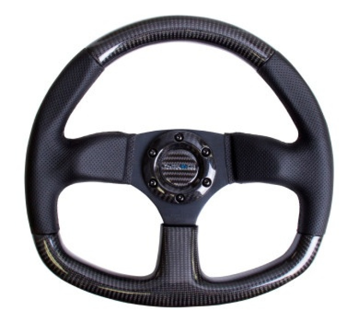 CARBON FIBER STEERING WHEEL 320mm FLAT BOTTOM w/ Black stitching in the group Interior / Steering Wheels & Hubs / Sports steering wheels & Wooden steering wheels / Sport Steering Wheels at DDESIGN Scandinavia AB (NRG-ST-009CFBS)