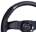 CARBON FIBER STEERING WHEEL 320mm FLAT BOTTOM w/ Black stitching