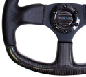 CARBON FIBER STEERING WHEEL 320mm FLAT BOTTOM w/ Black stitching