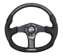 CARBON FIBER STEERING WHEEL 350mm BLACK OVAL SHAPE
