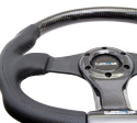 CARBON FIBER STEERING WHEEL 350mm BLACK OVAL SHAPE
