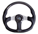 CARBON FIBER STEERING WHEEL 350mm SILVER OVAL SHAPE