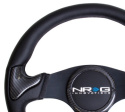 CARBON FIBER STEERING WHEEL 350mm Blk frame blk stitching w/ RUBBER COVER HORN BUTTON