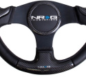 CARBON FIBER STEERING WHEEL 350mm Blk frame blk stitching w/ RUBBER COVER HORN BUTTON