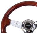 Classic Wood Grain Wheel, 330mm, 3 spoke center in chrome