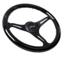Classic Wood Grain Wheel350mm 3 Black spokesBlack Paint Grip NRG