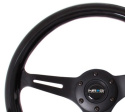 Classic Wood Grain Wheel350mm 3 Black spokesBlack Paint Grip NRG