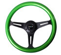 Classic Wood Grain Wheel 330mm 3 spoke center in blackGreen NRG