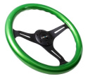 Classic Wood Grain Wheel 330mm 3 spoke center in blackGreen NRG