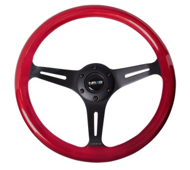 Classic Wood Grain Wheel 330mm 3 spoke center in blackRed NRG in the group Interior / Steering Wheels & Hubs / Sports steering wheels & Wooden steering wheels / Wood Steering Wheels at DDESIGN Scandinavia AB (NRG-ST-015BK-RD)