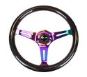 Black Sparkled Wood Grain Wheel 350mm 3 spoke center in Neochrome NRG