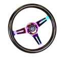 Black Sparkled Wood Grain Wheel 350mm 3 spoke center in Neochrome NRG