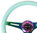 Minty Fresh Wood Grain Wheel 350mm 3 spoke center in Neochrome NRG