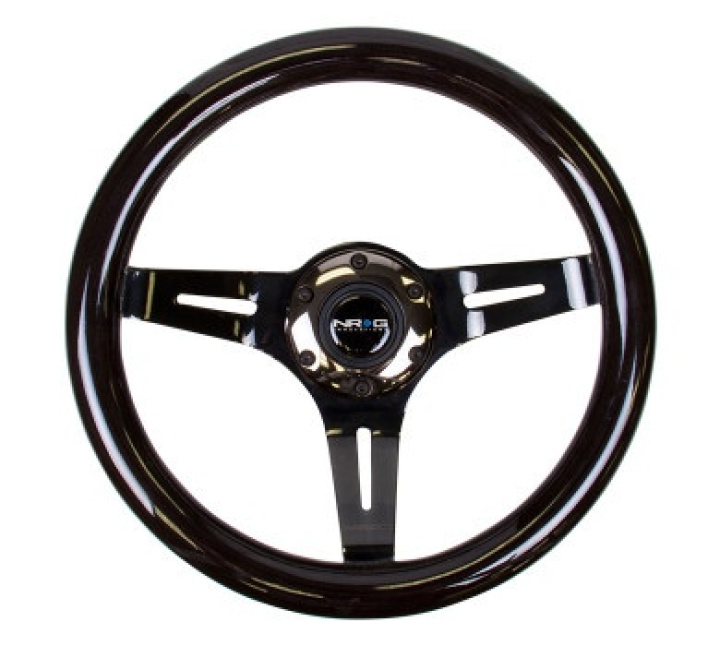 Classic Black Wood Grain Wheel 310mm 3 spoke center in Black Chrome NRG in the group Interior / Steering Wheels & Hubs / Sports steering wheels & Wooden steering wheels / Wood Steering Wheels at DDESIGN Scandinavia AB (NRG-ST-310BK-BK)