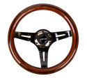 Classic Dark Wood Grain Wheel Black line inlay 310mm 3 spoke center NRG