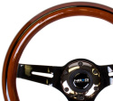 Classic Dark Wood Grain Wheel Black line inlay 310mm 3 spoke center NRG