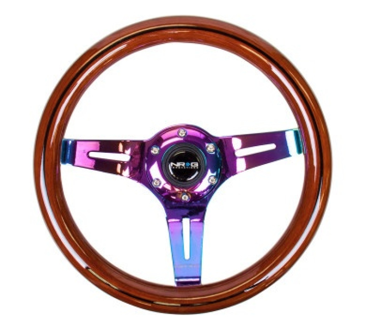 Classic Dark Wood Grain Wheel Black line inlay 310mm 3 spoke center in Neochrome NRG in the group Interior / Steering Wheels & Hubs / Sports steering wheels & Wooden steering wheels / Wood Steering Wheels at DDESIGN Scandinavia AB (NRG-ST-310BRB-MC)