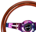 Classic Dark Wood Grain Wheel Black line inlay 310mm 3 spoke center in Neochrome NRG